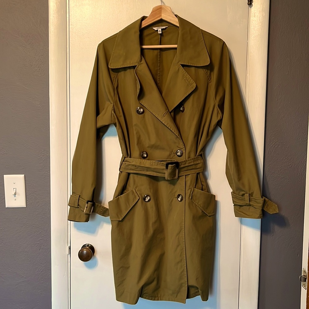 L.L. Bean army green Medium trench coat.